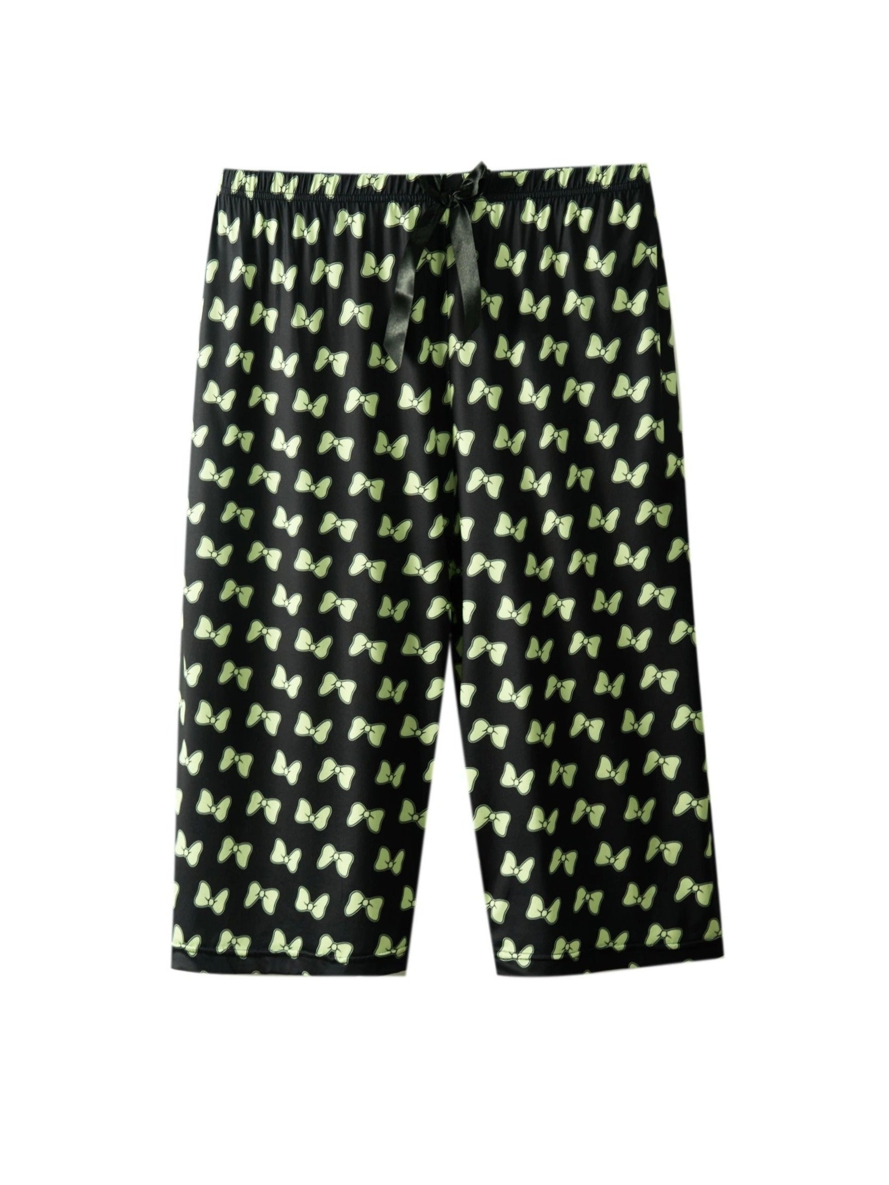 2 Ayollar uchun Plus Boho Pijama Shimlari, Bog'ich va Oydan va Yulduzdan Iborat Print bilan, Plus O'lchamda