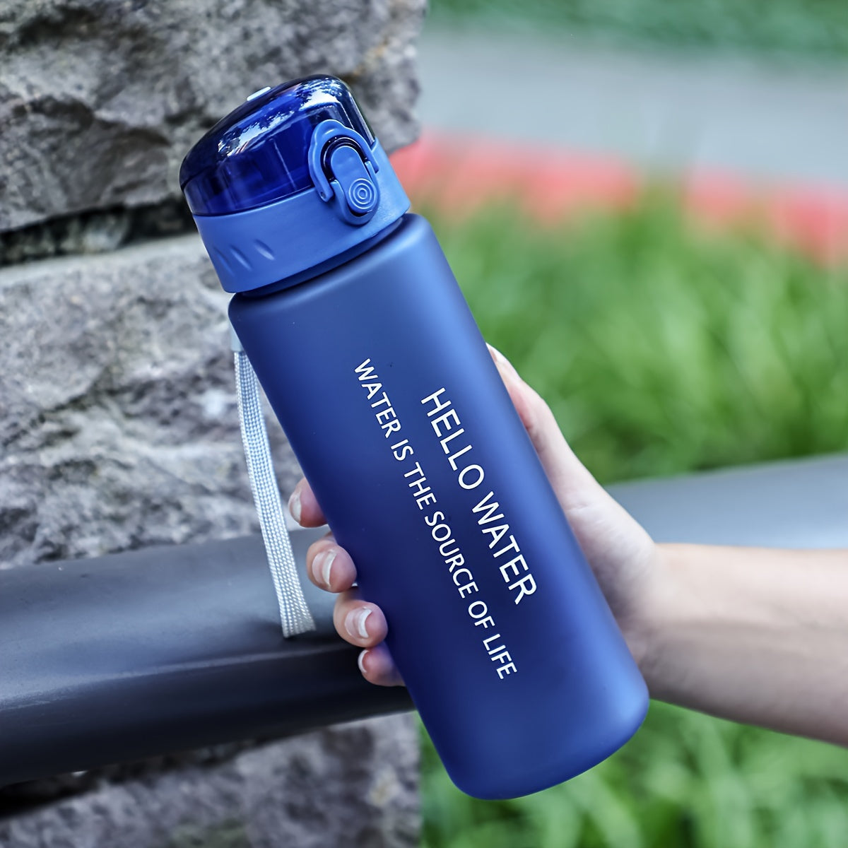 Women's Floral Plastic Water Bottle Large Capacity Lightweight Round PVC-Free