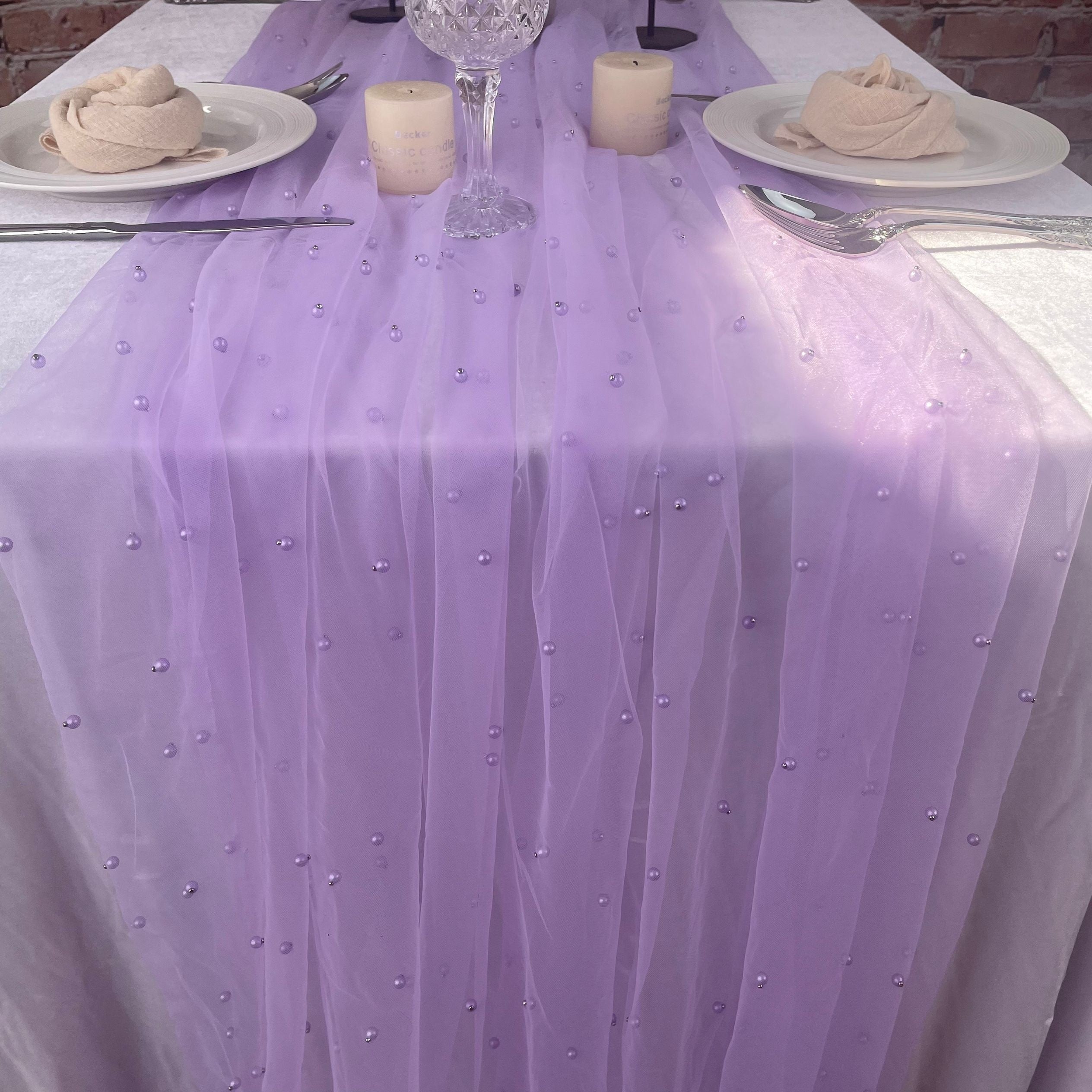 Mesh Chiffon Table Runner 32x78 Inches for Weddings Parties Events