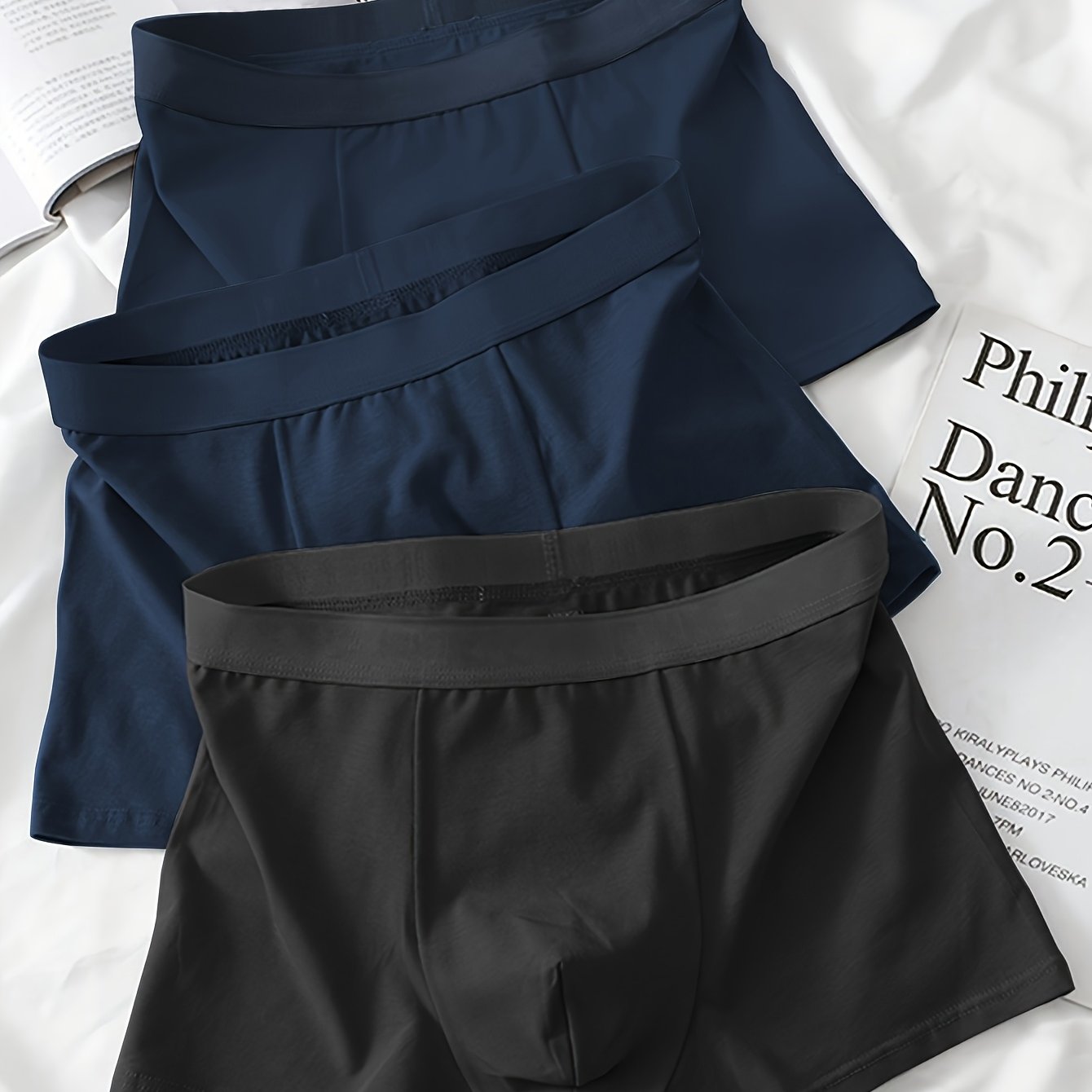 Men's Cotton Elastic Sports Underwear 3-Pack Large Size Shortie Casual