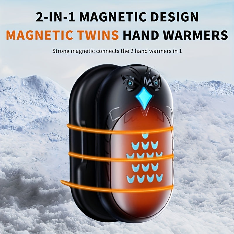 Two-Pack Rechargeable Hand Warmers 6000mAh Portable USB Heated Pocket Heaters for Outdoor Camping Winter Hunting