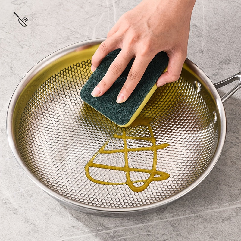 Sartén antiadherente de acero inoxidable con patrón de panal para inducción, para bistec, tortitas y huevos