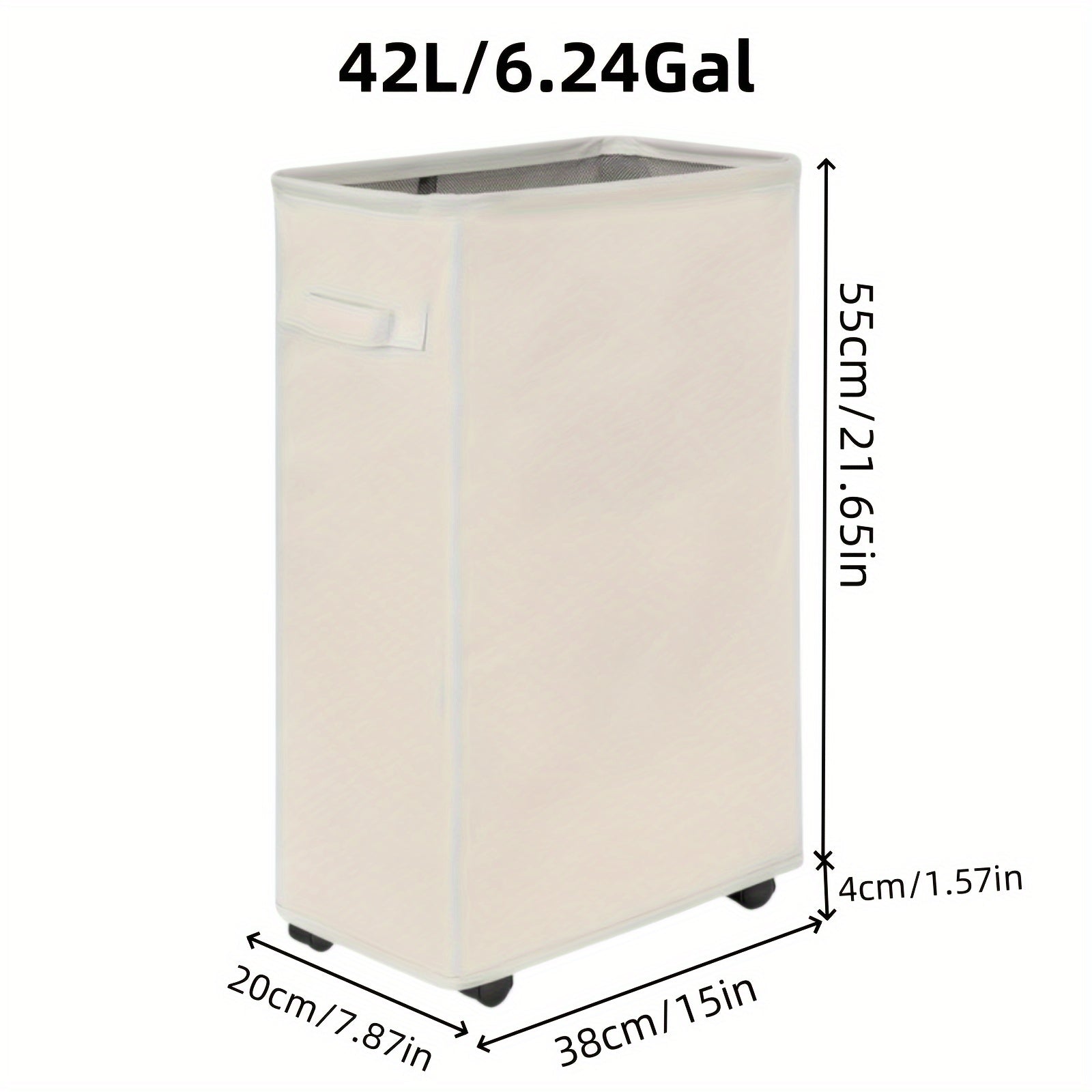 G'ildirakli kir yuvish savati - 45L sig'im, oson saqlash va ko'chirish uchun ingichka dizayn - hammom, yotoqxona va yotoqni tartibga solish uchun ideal - egiluvchan va yengil - iflos kiyimlarni saqlash uchun mukammal