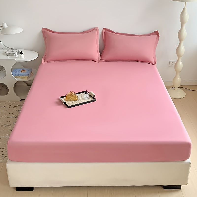 Sábana ajustada de microfibra transpirable, azul profundo, resistente a manchas, ropa de cama para todas las estaciones