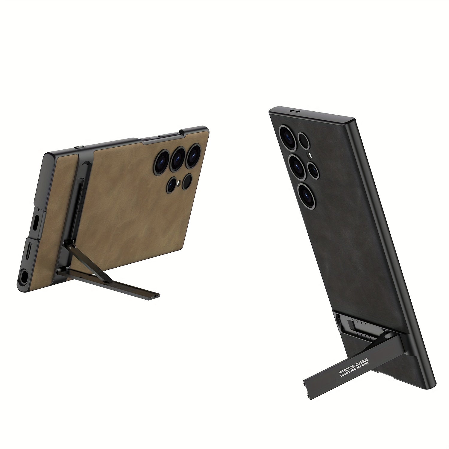 Suede Textured Phone Case for Samsung S24 Ultra with Invisible Stand Wireless Charging Pen Holder