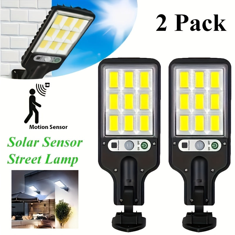 Farol de inundación solar con control remoto 90 COB LED sensor de movimiento montaje semi empotrado batería de litio recargable