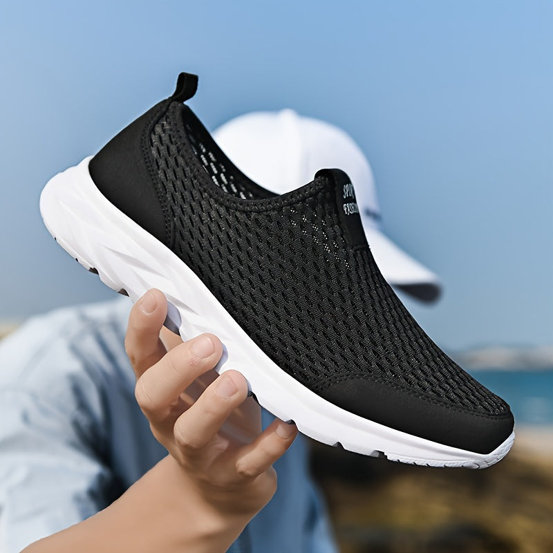 Men's Mesh Slip-On Sneakers Breathable Athletic Walking Shoes