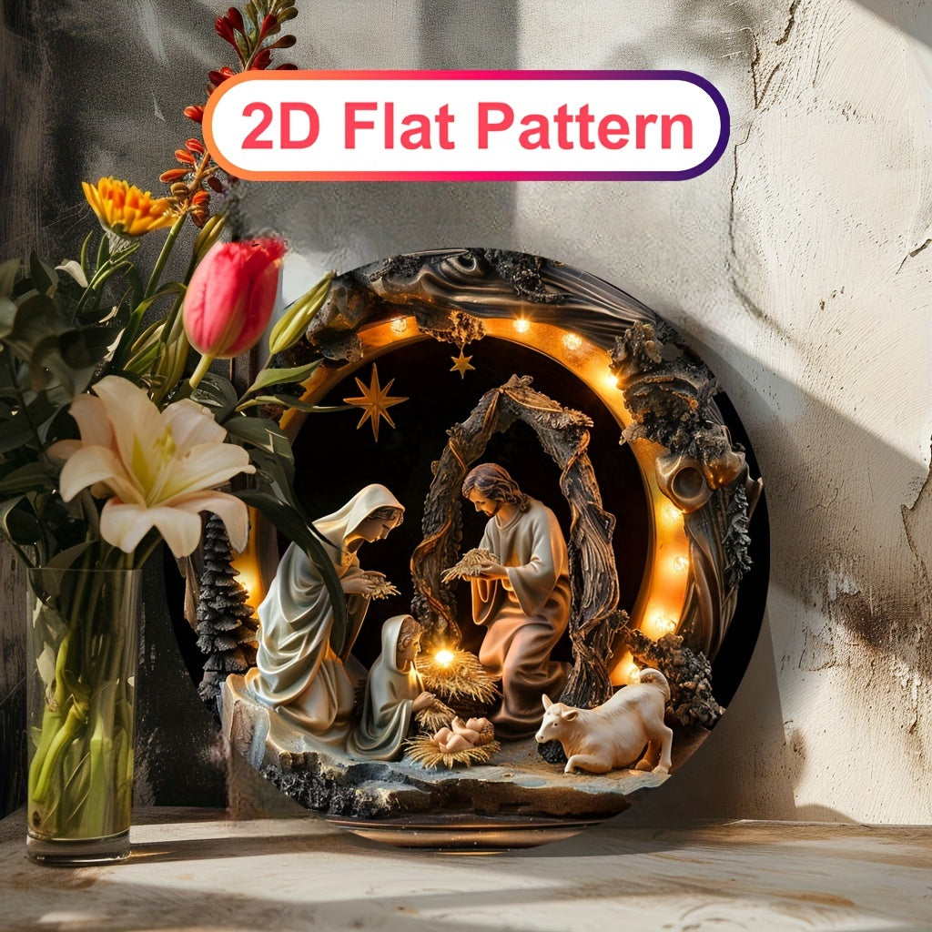 Decoración colgante de escena de Navidad de acrílico 14.99 cm Estilo boho Regalo navideño