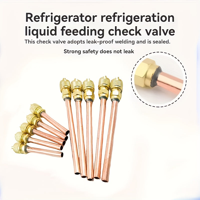 Thickened Pure Copper Refrigerator Needle Valve with One-Way Valve and Filling Nozzle