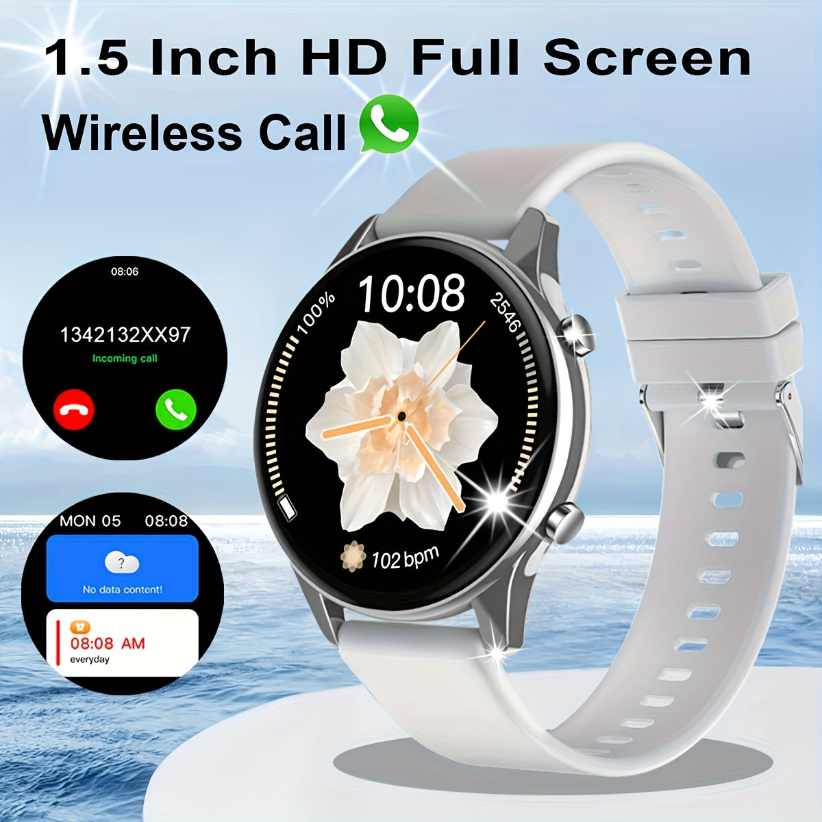 Новые смарт-часы с беспроводной связью, спортивной фитнес-функцией, голосом ИИ, более 100 спортивными режимами для мужчин и женщин.