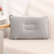 Inflatable PVC Pillow with Flocking Square Design for Camping Travel and Sleeping