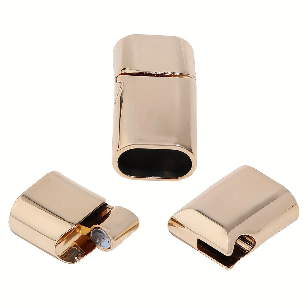 Magnetic Buckle Set 5 Pieces for Leather Rope Jewelry Findings Flat Rectangular Rounded Corners
