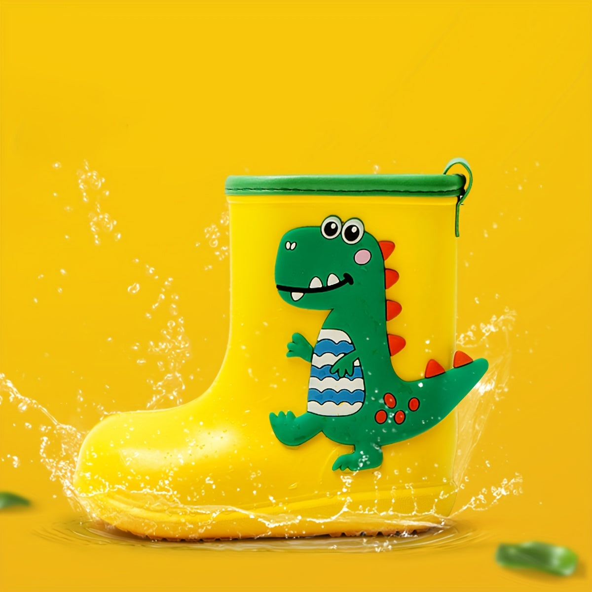 Kids Rain Boots Slip-Resistant Ankle Shoes Dinosaur Unicorn Casual All-Season