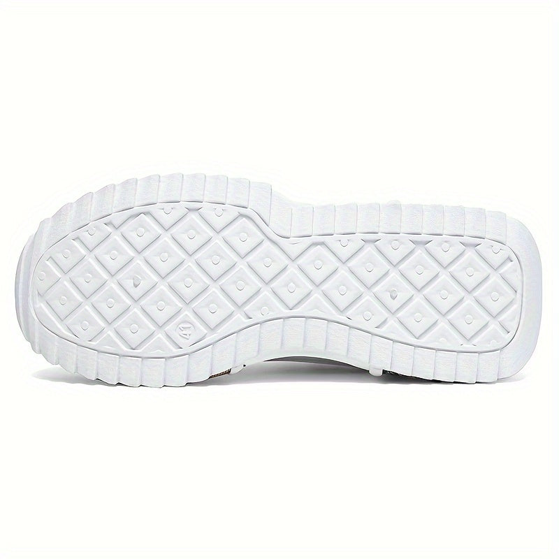 Women's Casual Sneakers Breathable PU Canvas Low Top Lace-Up Non-Slip All-Season