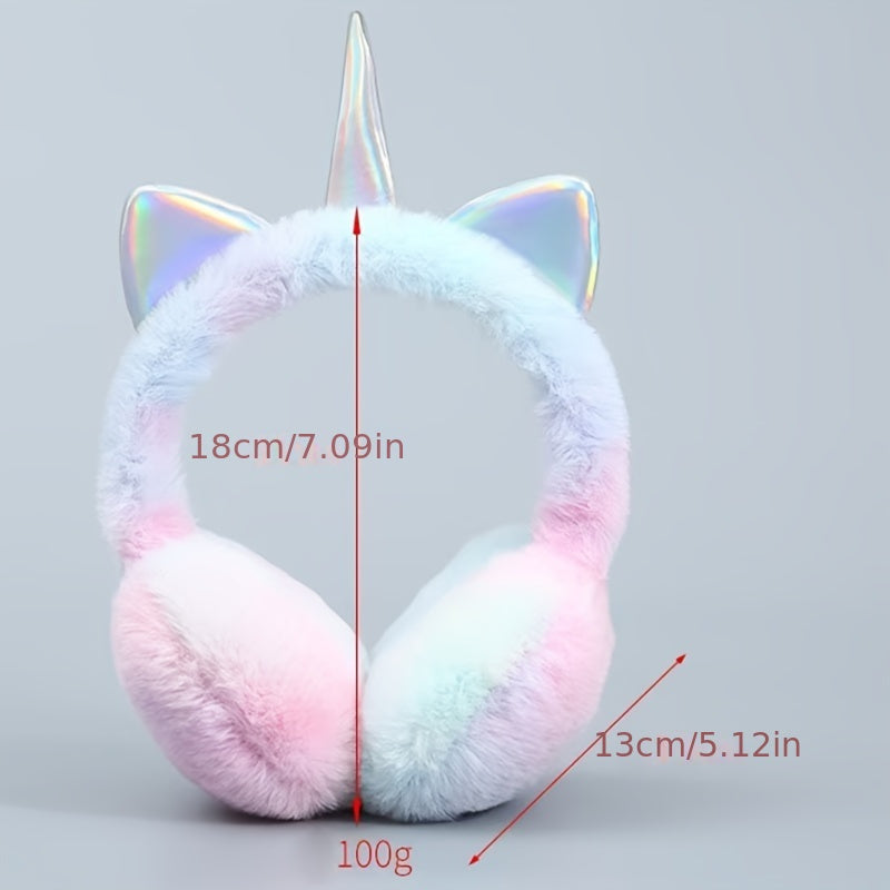 Пуховые наушники в виде мультяшного радуги идеально подходят для того, чтобы согреть ваши уши в зимний сезон. Изготовлены из полиэстеровой трикотажной ткани, эти милые наушники предназначены для защиты от холода. Только ручная стирка.