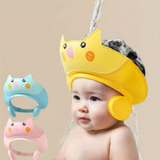 Baby Ear Protection Cap Silicone Waterproof Bathing Hat for Infants and Toddlers Blue Pink Yellow