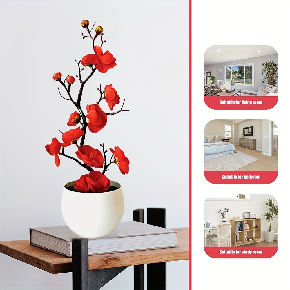 Artificial Plum Potted Plant for Weddings and Decorations