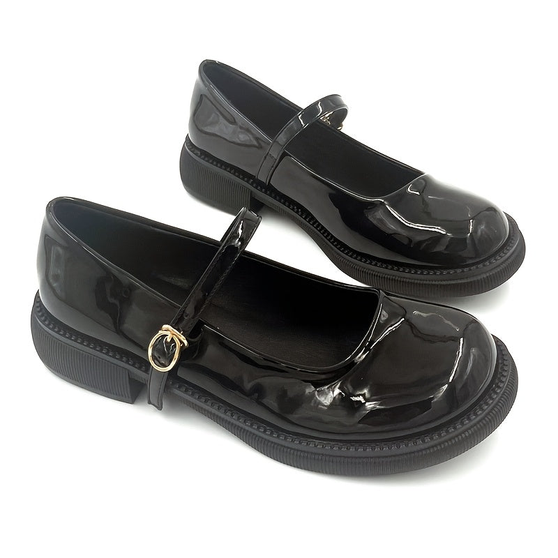 Women's Black Synthetic Mary Jane Shoes Jewelry Elegant and Versatile