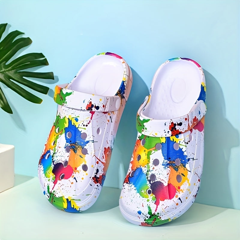 Women's Graffiti Print Clogs Lightweight Non-Slip Summer Garden Shoes