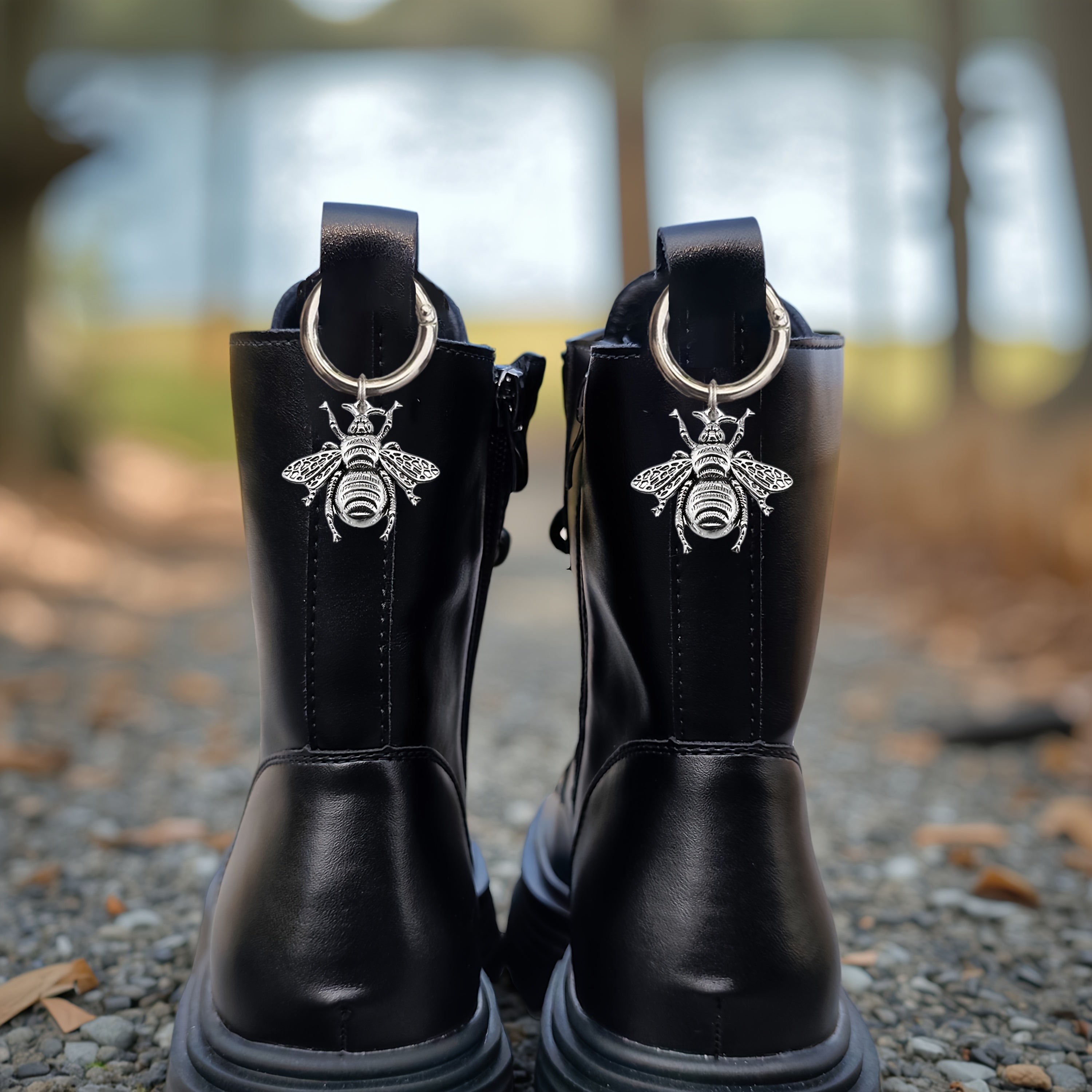 2Pcs Unisex Zinc Alloy Bee Shoe Charms Animal Texture Wing Decoration