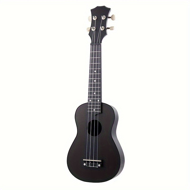 Ukelele soprano de 21 pulgadas para mujer con tablero trasero curvado para mejorar la calidad del sonido