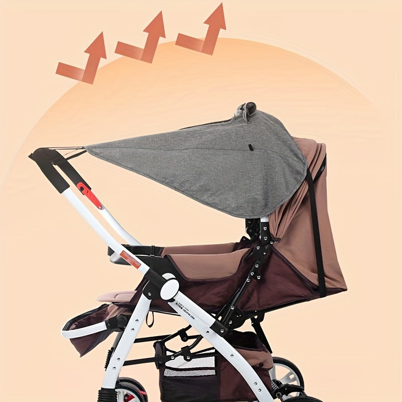 Stroller Sunshade UV Protection Rain-Resistant Canopy Fits Large Reversible Pushchairs