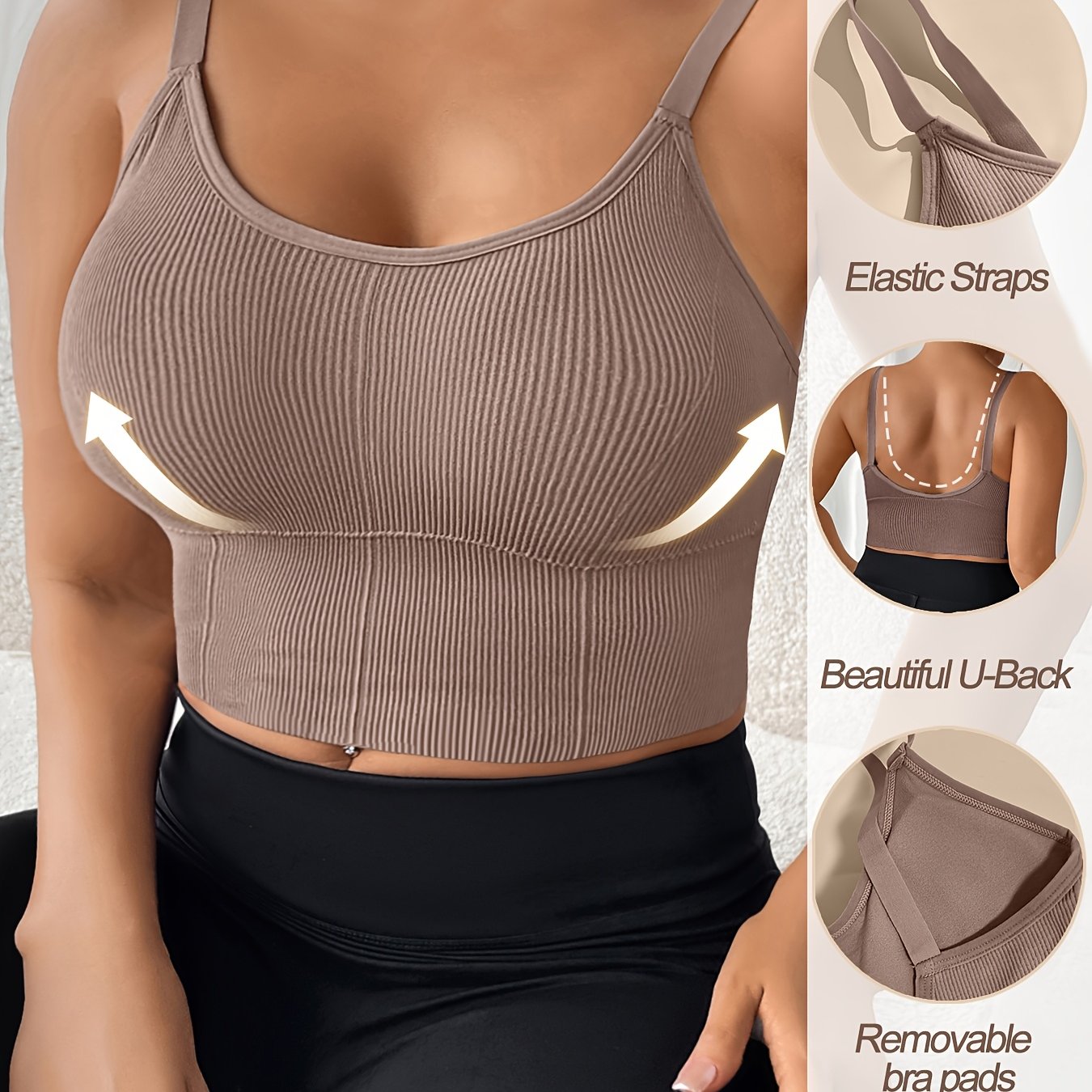 Plus Size Sports Bra High Elasticity Removable Pads Backless Yoga Running