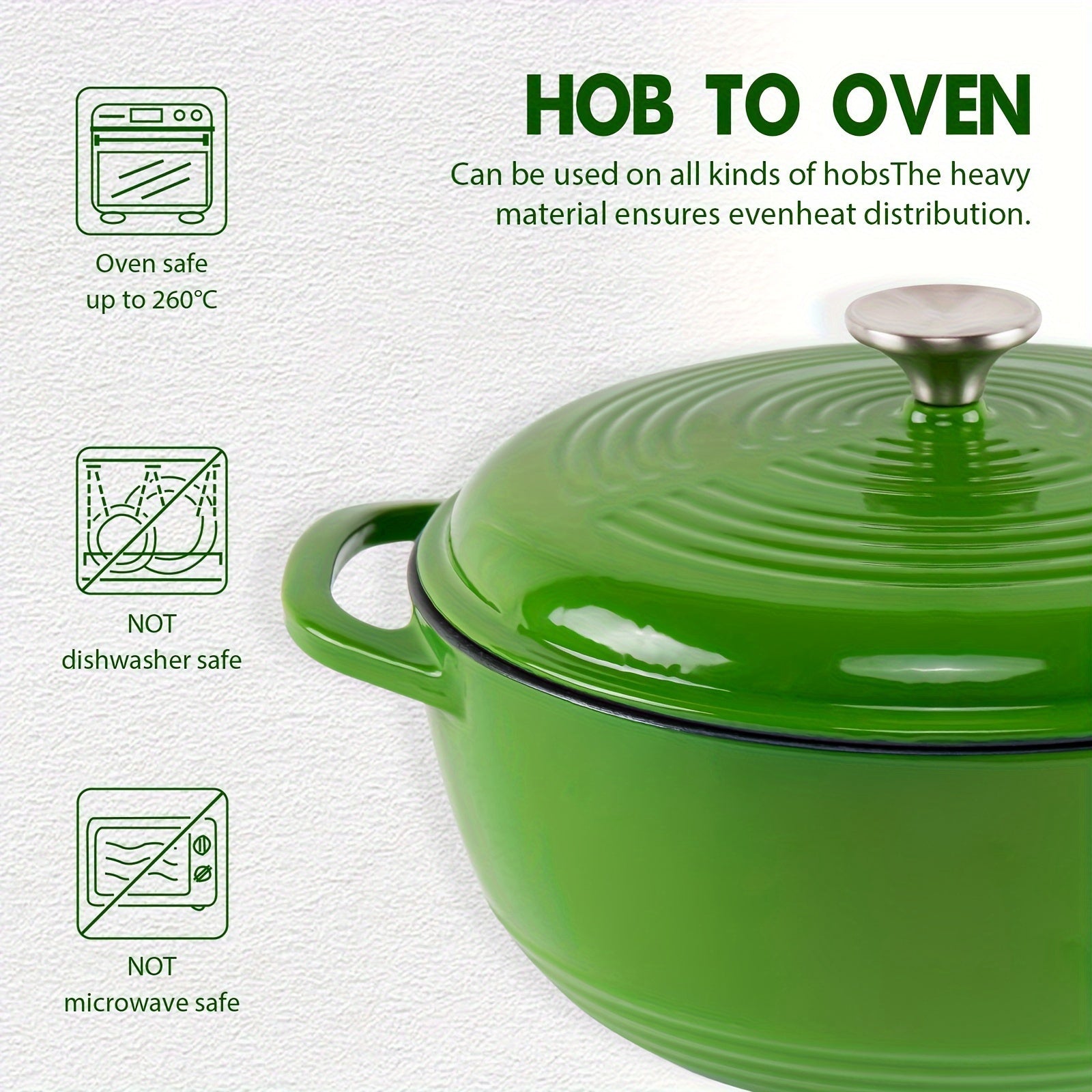 Cast Iron Enamel Pot 23cm 3.5L Multifunctional for Stove Pasta Steak