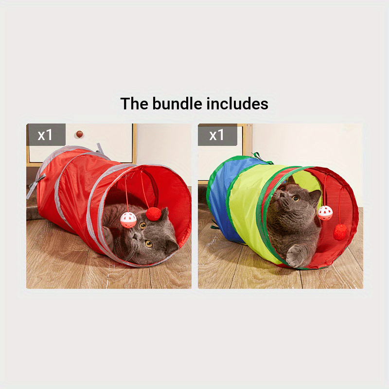 Pet Cat and Dog Tunnel Collapsible Foldable Interactive Toy for Training and Play
