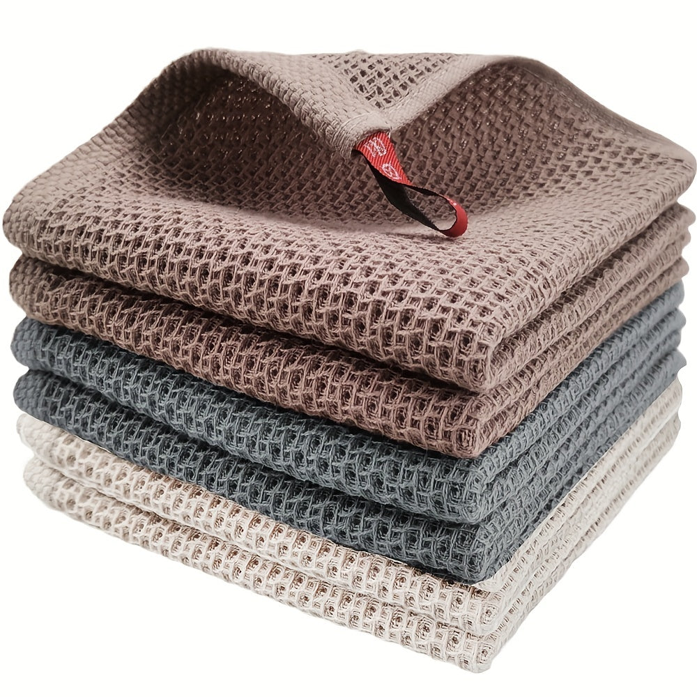 Juego de 6 paños de cocina de rejilla de waffle absorbente y reforzada para uso en cocina y restaurante