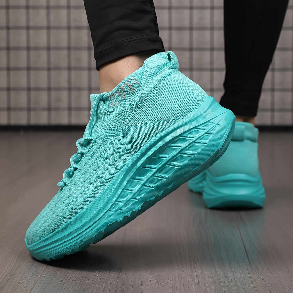 Women's Knitted Platform Sneakers Breathable Casual Low-Top Wedge Shoes
