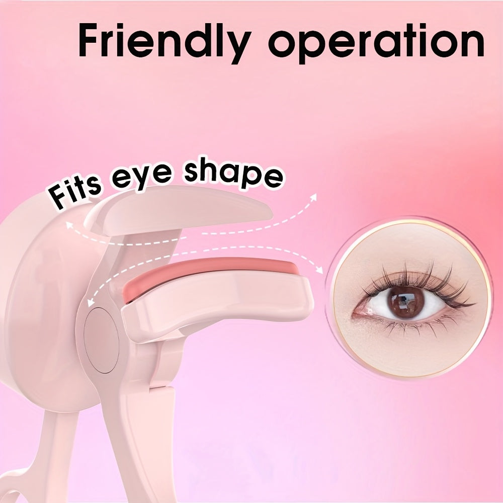 rizador de pestañas calefactable recargable con control de temperatura de 3 velocidades rosa