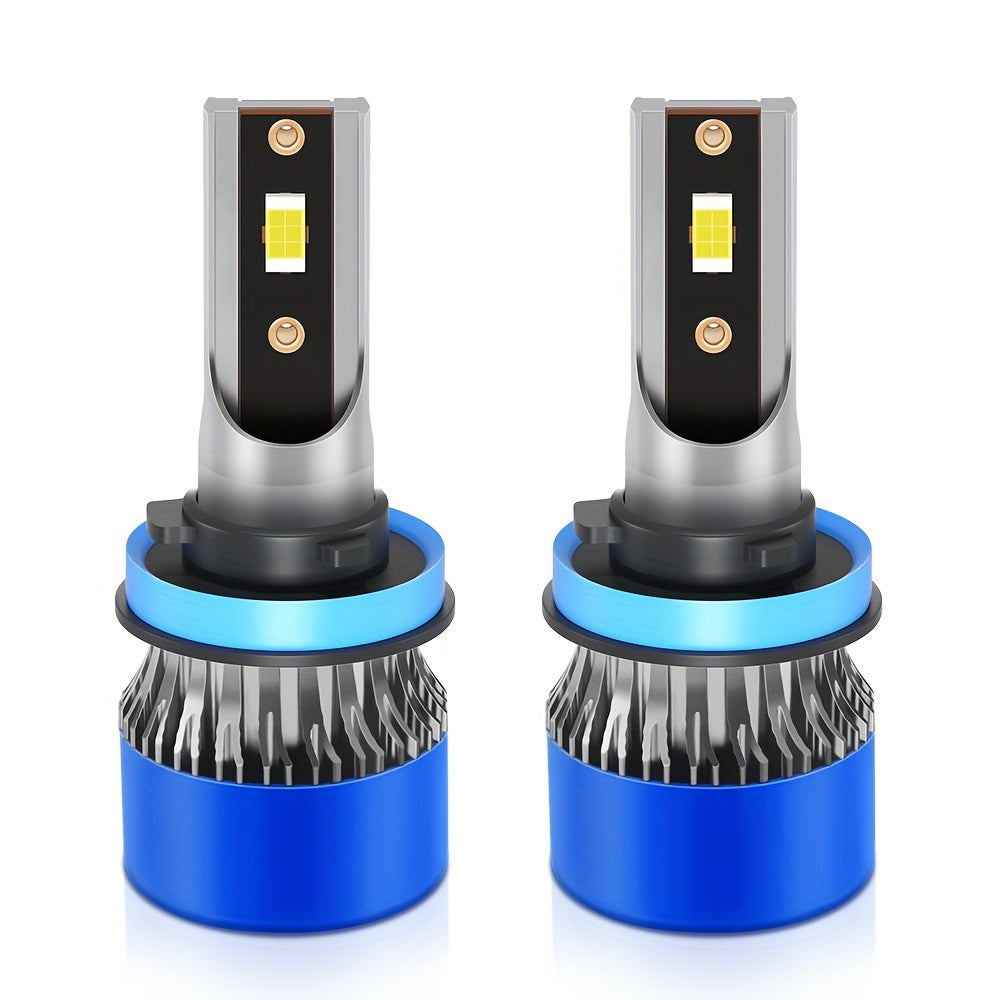 2pcs LED Car Headlights 6000K White 75000LM 200W High Low Beam Fog Lights