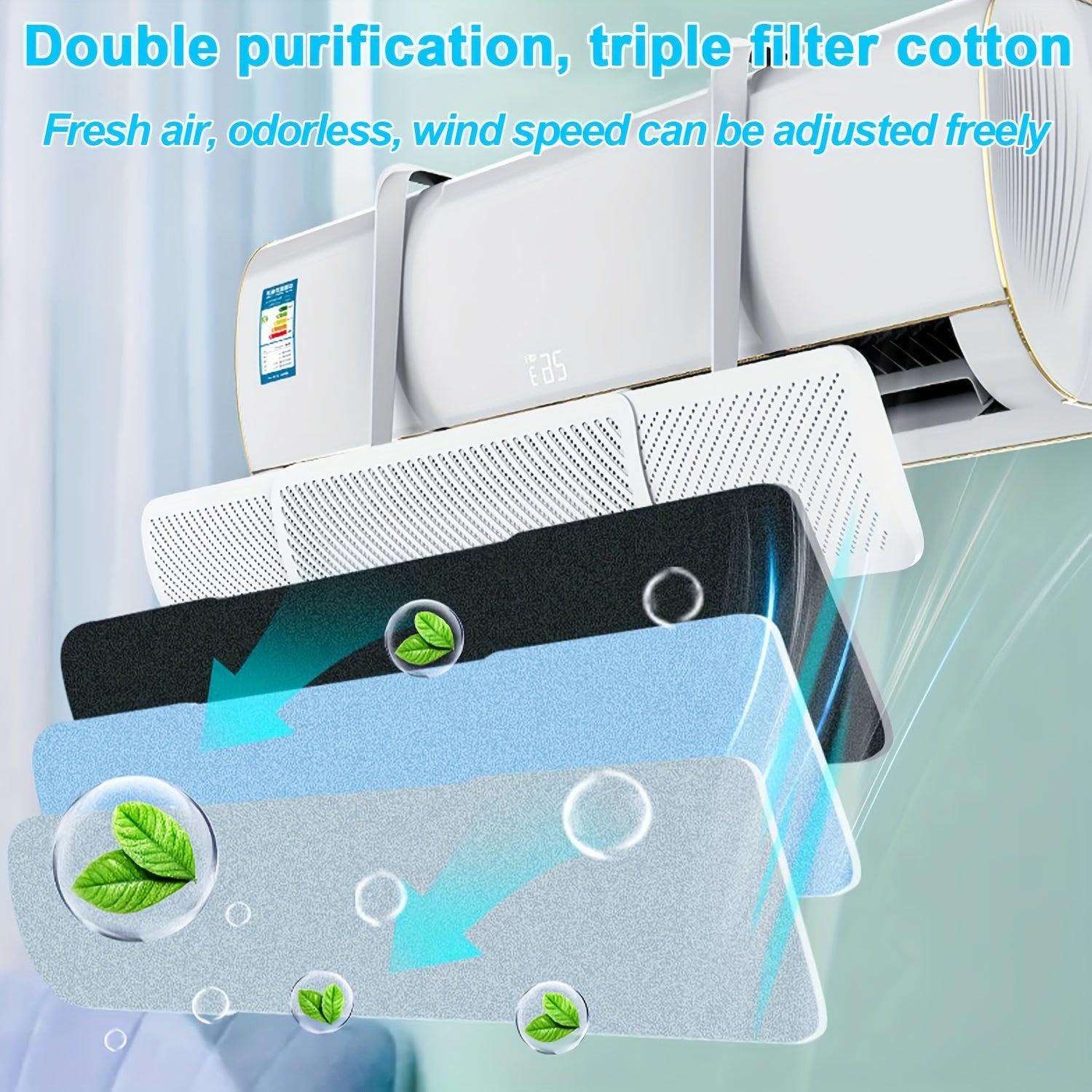 Adjustable 180° Rotating Air Conditioner Deflector for Home and Office Cool Indoor Airflow Plastic