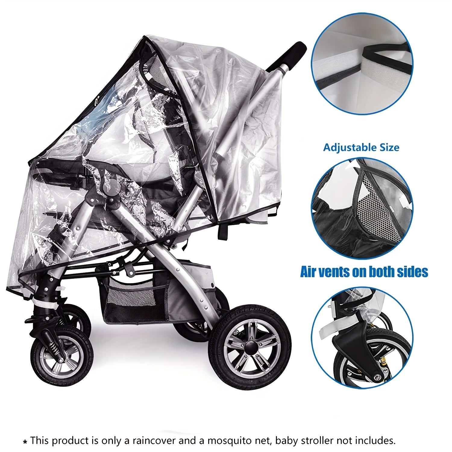 Universal Baby Stroller Cover Waterproof Windproof Dustproof Snowproof for Travel