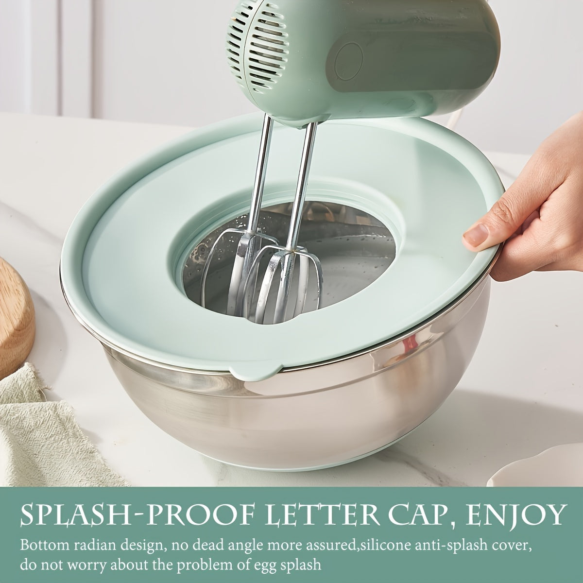 Set of 6 Stainless Steel Mixing Bowls with Lids and Nested Graters Non-Slip Silicone Bottoms