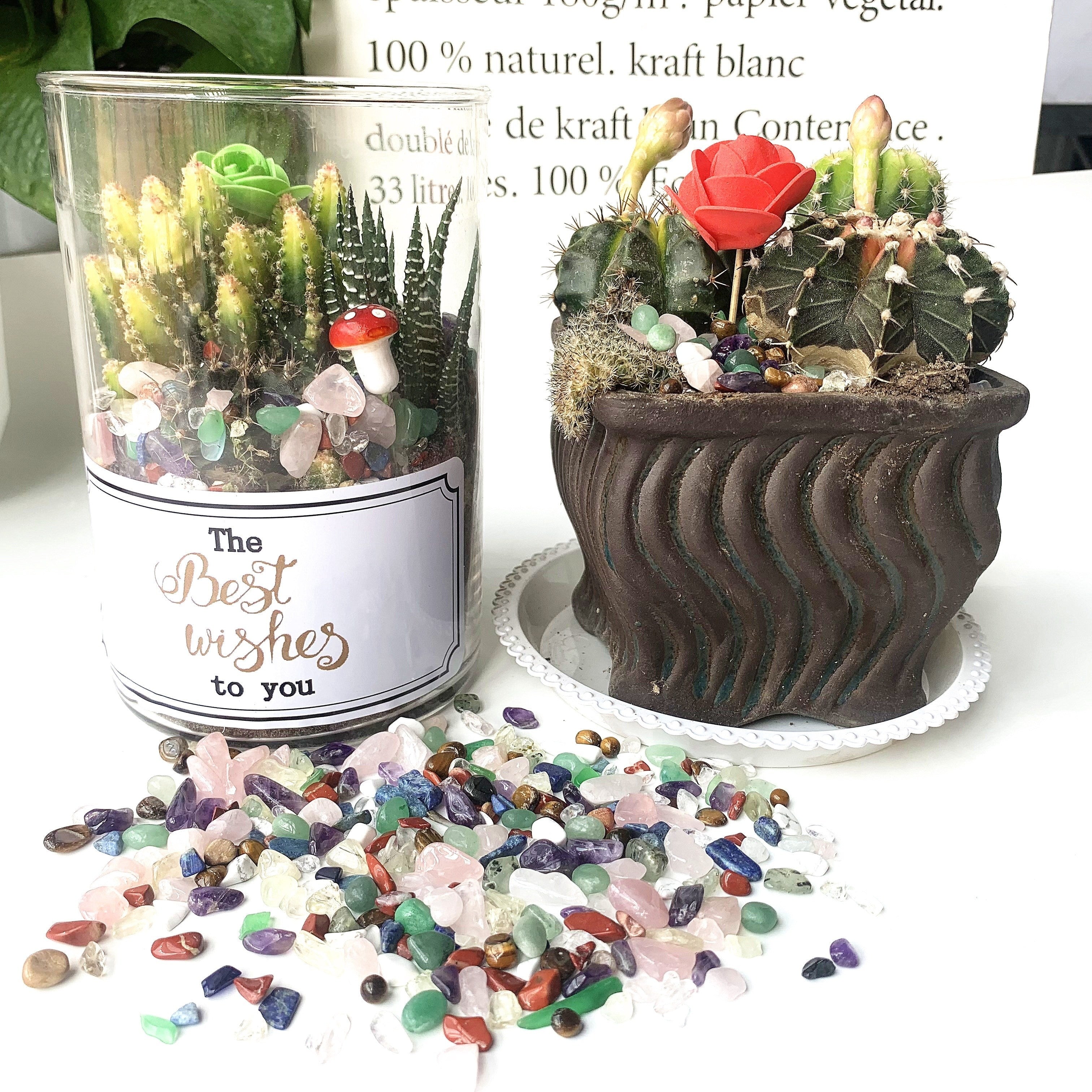 Piedras pulidas de labradorita para cristales, relleno para plantas, jarrón, decoración de acuario