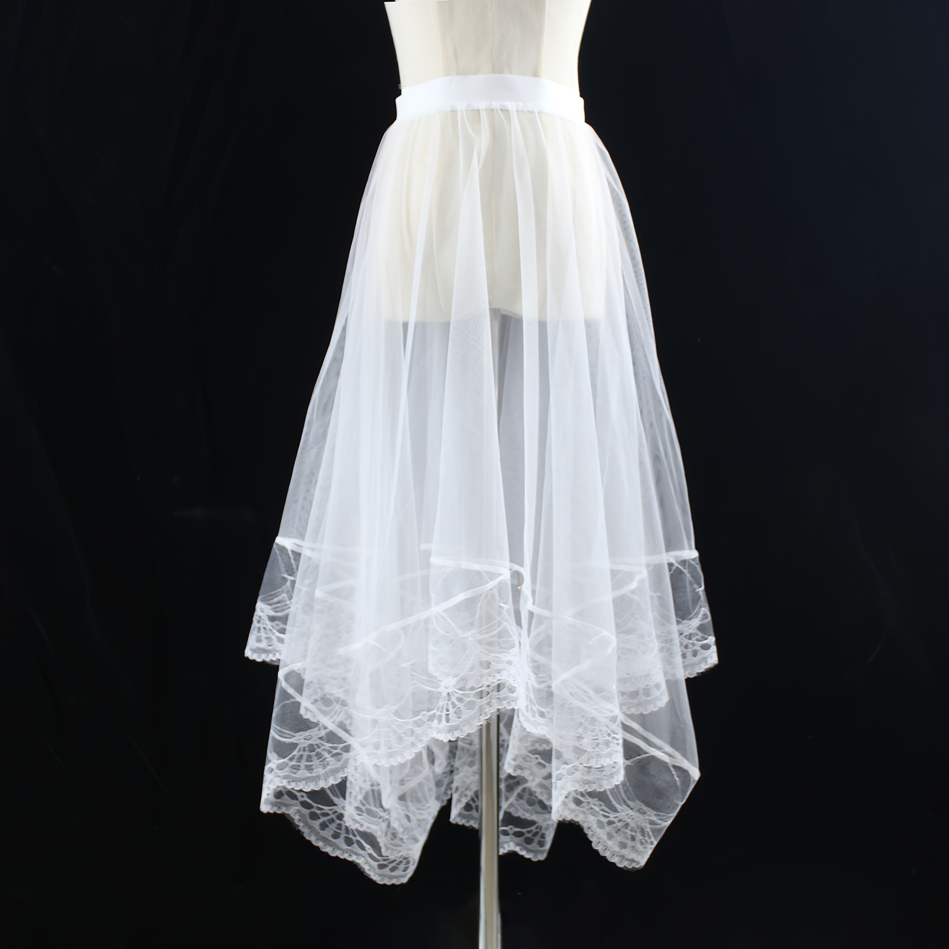 Women's Lace Tulle Ballet Skirt Solid Color Mesh Casual Outer Skirt