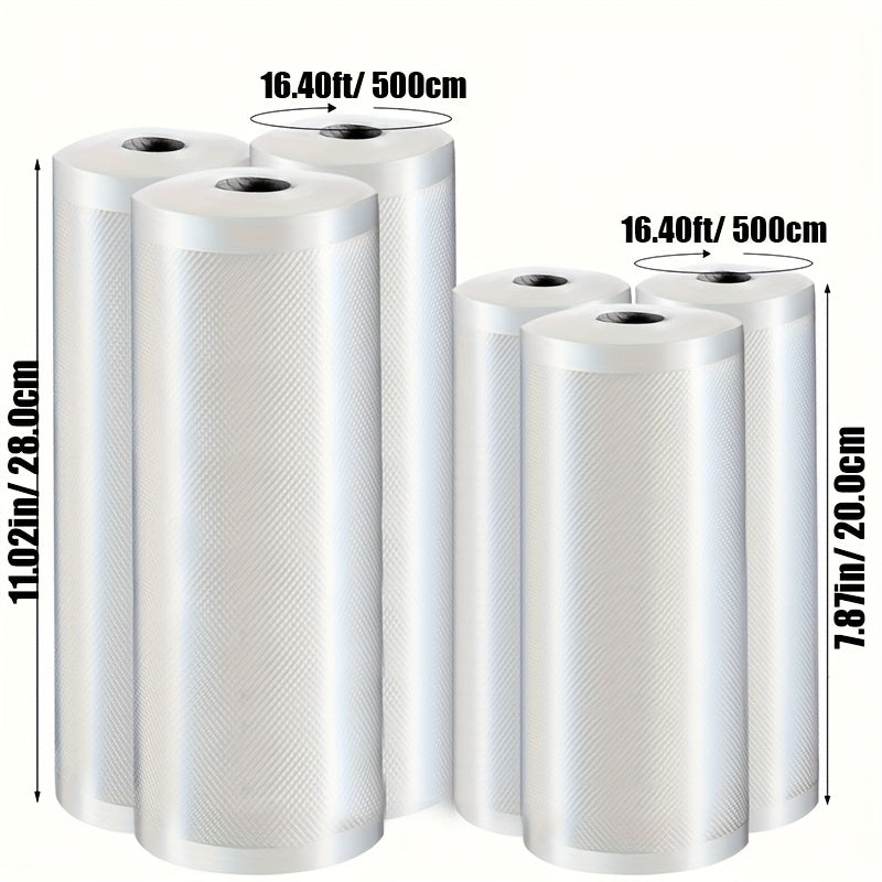 6pcs Single Sided Grain Vacuum Bags PE+PA Material for Food Storage in Kitchen and Household