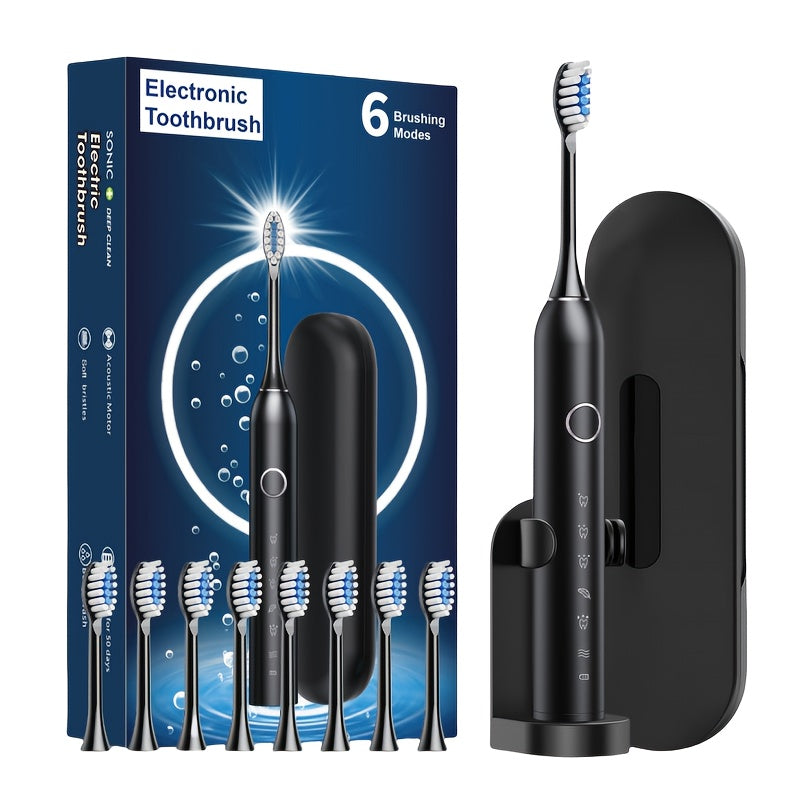 Portable Sonic Electric Toothbrush with 6 Modes, USB Rechargeable, Travel Use