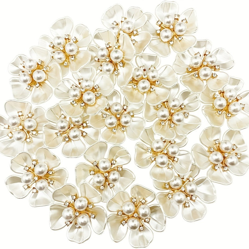 20 dona marjon rhinestone gul tugmasi bezaklari zargarlik buyumlari kiyim-kechak poyabzal uchun