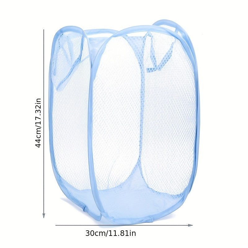 Cesta de ropa plegable de malla para almacenamiento de ropa, cesta portátil con asa