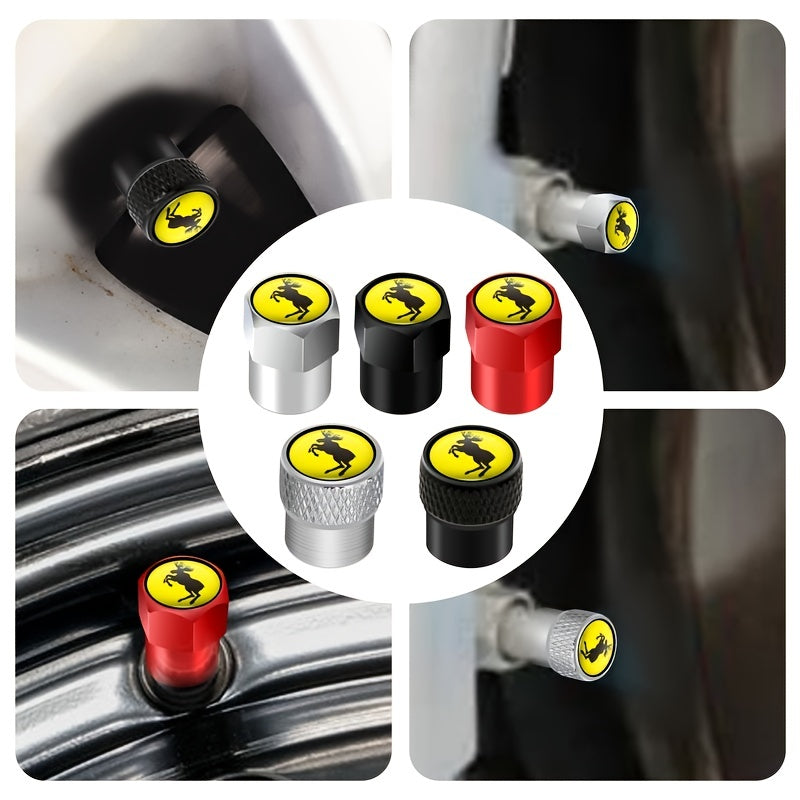 4PCS Car Metal Badge Tire Valve Stem Cap Covers For Vehicles with Deer Design