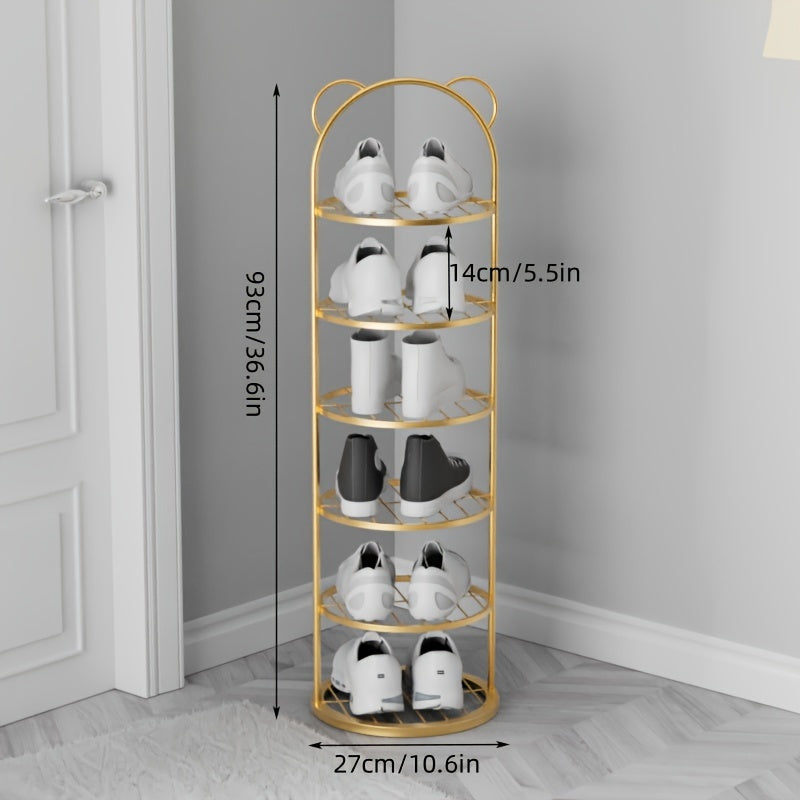 Metal Shoe Rack with Multi-Layer Space-Saving Design for Tight Spaces