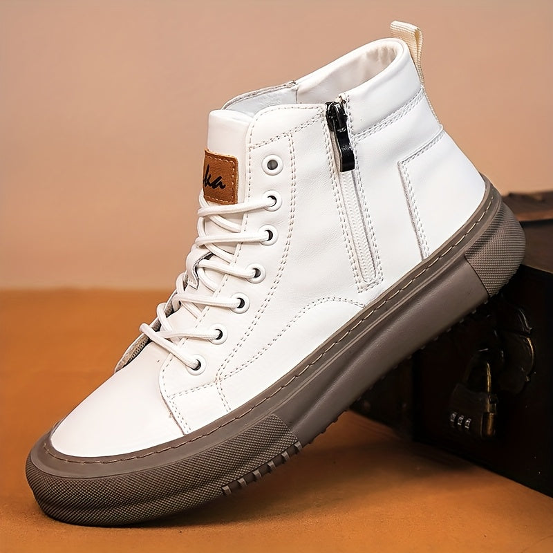 Unisex High-Top Sneakers Breathable Synthetic Running Shoes Black