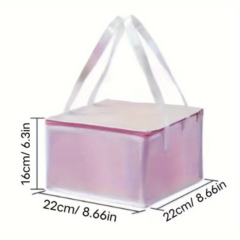 Reusable Insulated Food Delivery Tote Square Metal Foil Food Carrier for Outdoor Dining and Takeout