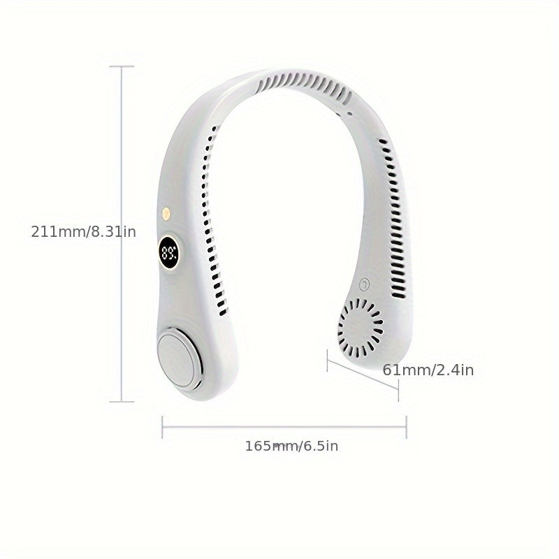 Rechargeable Bladeless Neck Fan with 5-Speed Cooling Hands-Free Outdoor Use