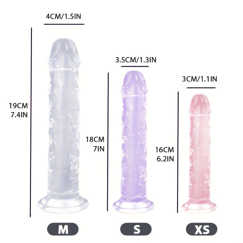 Large Clear Jelly Male Sex Toy with Suction Cup, Realistic Dildo