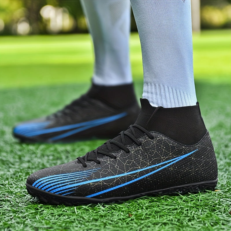 Men's Turf Football Boots Anti-Skid Breathable Lace-Up Outdoor Soccer Cleats