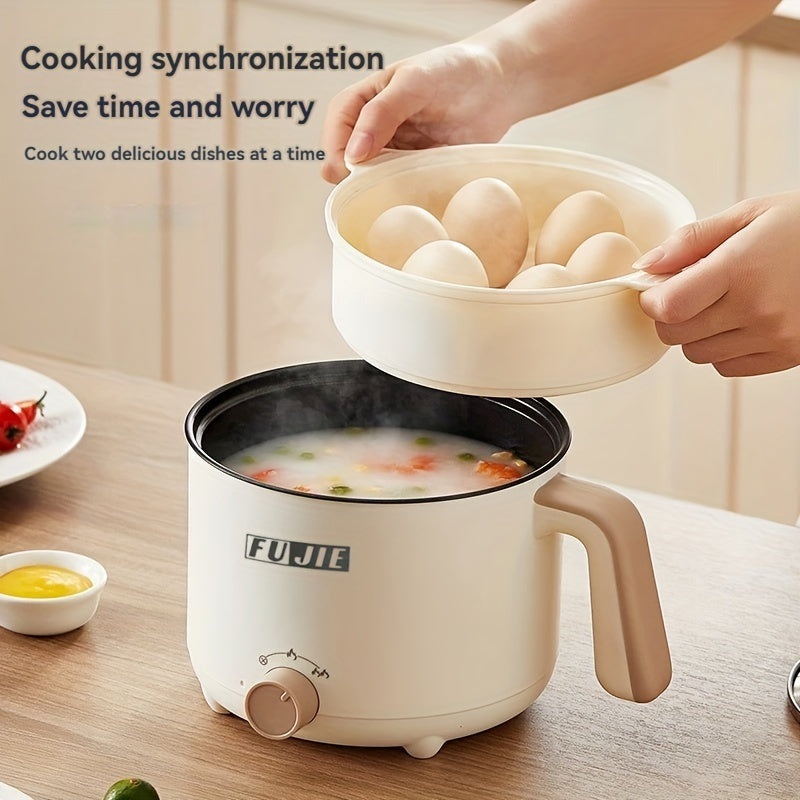 Portable Electric Steamer Wok Dual-Gear Adjustable Non-Stick Liner for Shabu-Shabu Hot Pot 220V